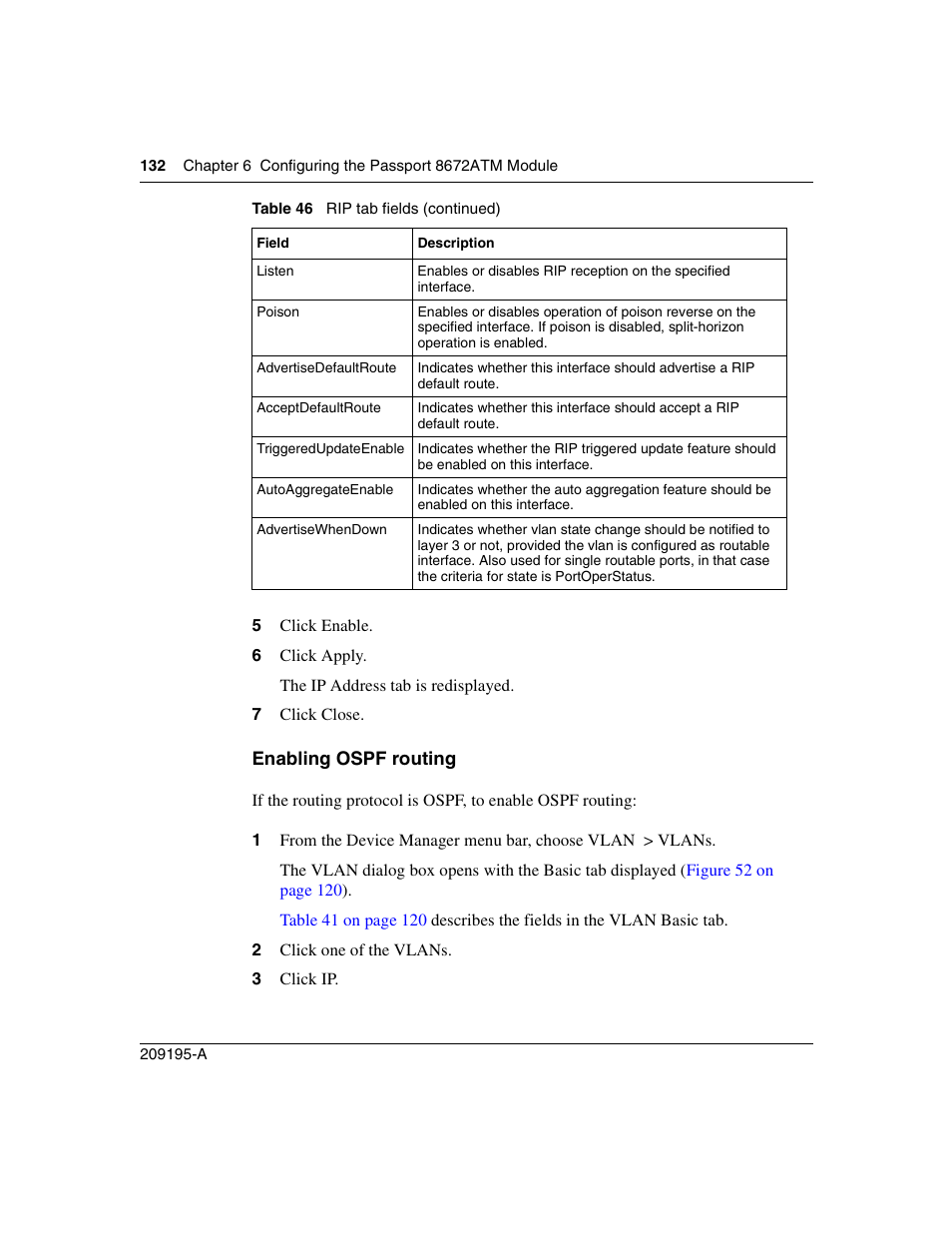 Enabling ospf routing | Nortel Networks Passport Module 8672A User Manual | Page 132 / 152