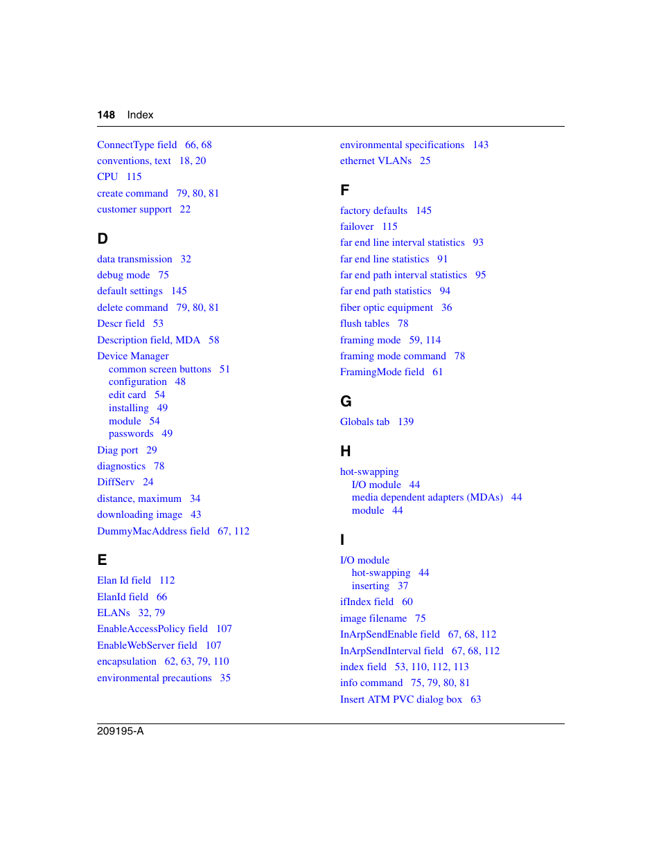 Nortel Networks Passport Module 8672A User Manual | Page 148 / 152