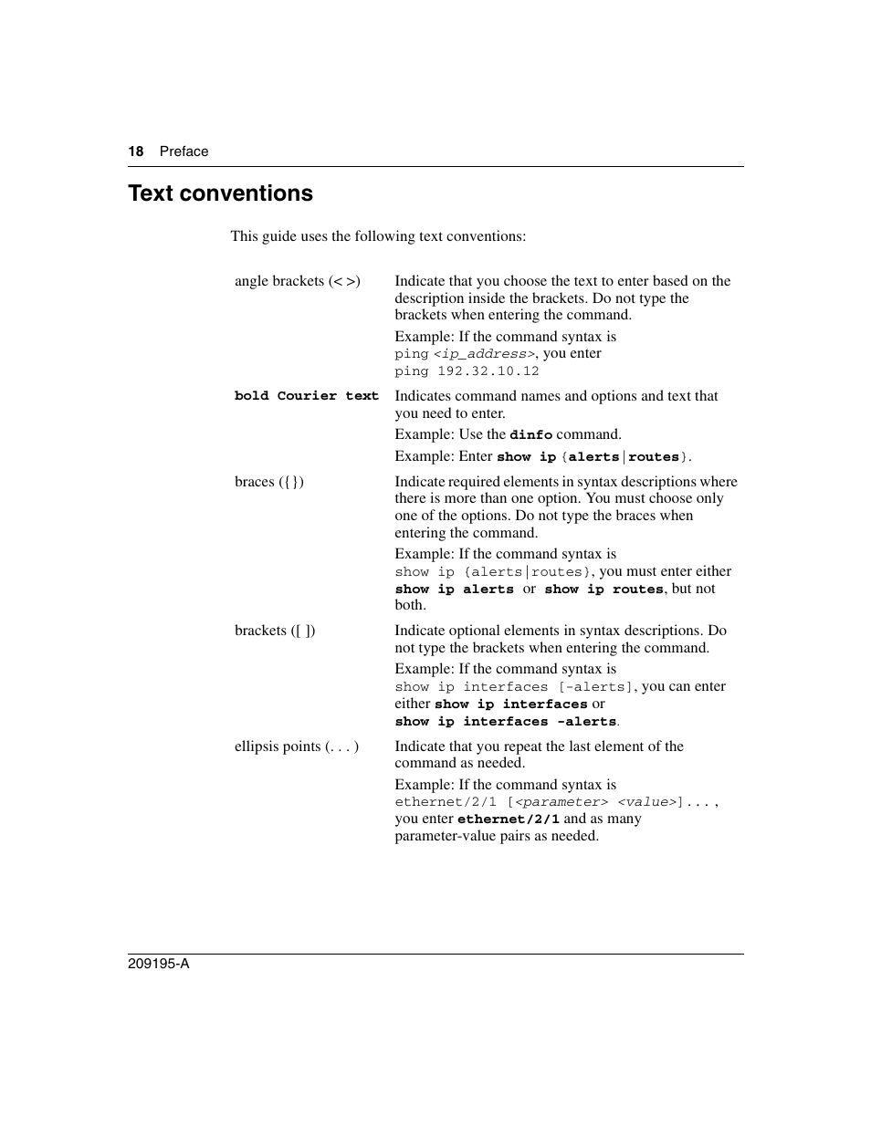 Text conventions | Nortel Networks Passport Module 8672A User Manual | Page 18 / 152