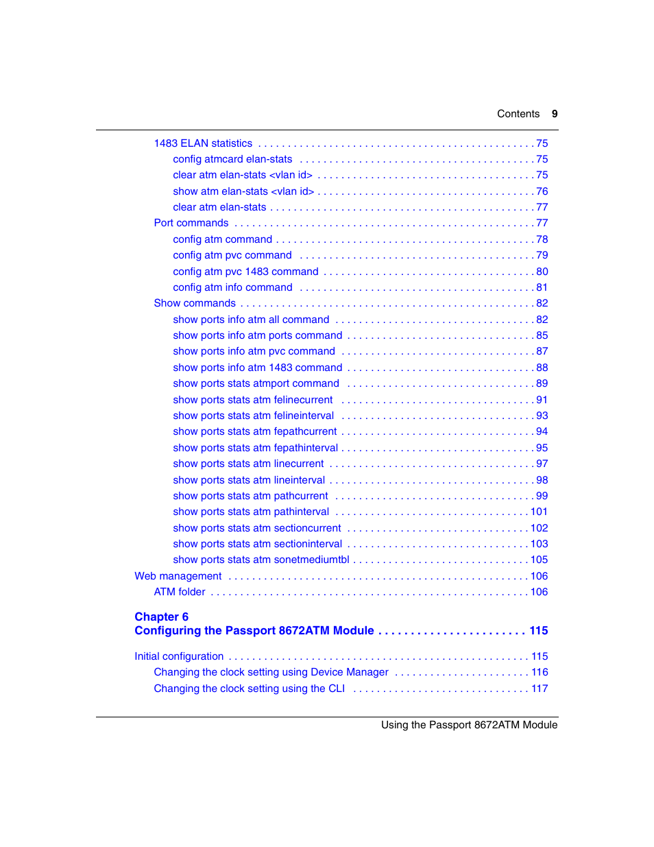 Nortel Networks Passport Module 8672A User Manual | Page 9 / 152