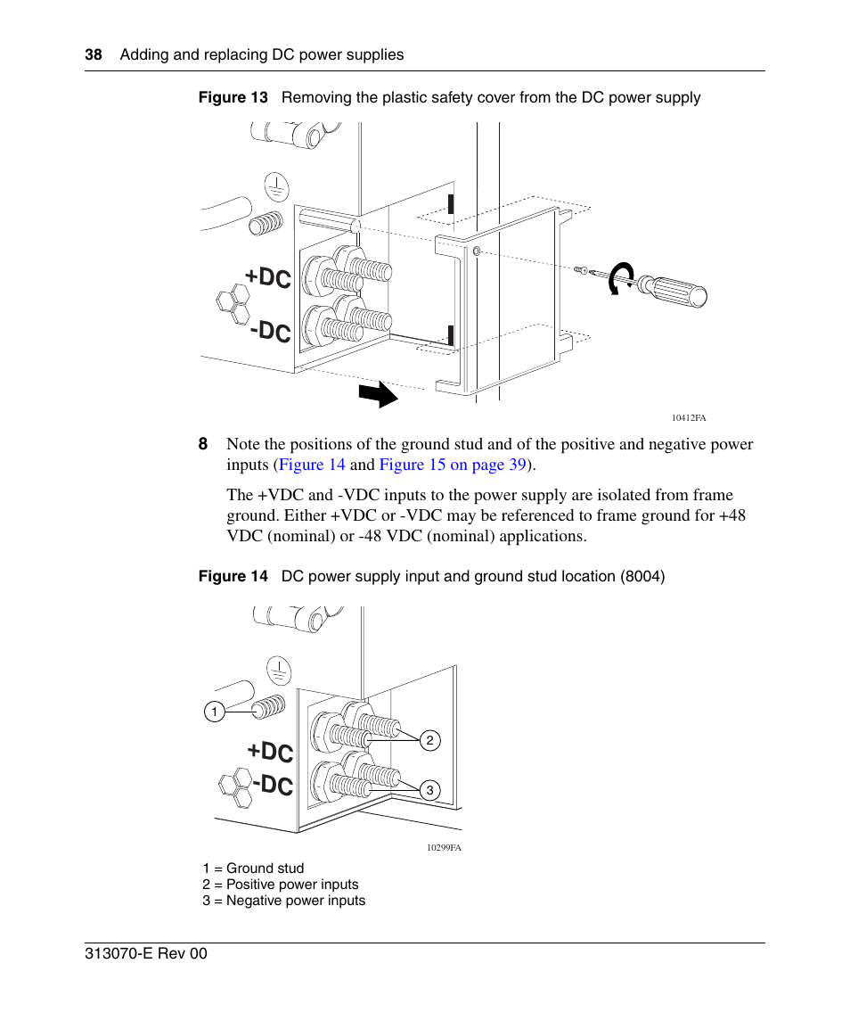 Figure 13, Figure 14, Dc +dc | Nortel Networks 8000 Series User Manual | Page 38 / 60