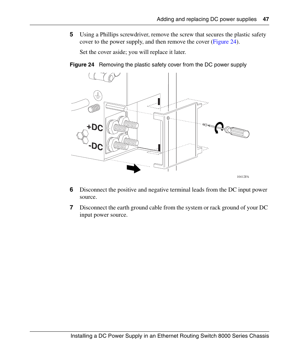 Figure 24, Dc +dc | Nortel Networks 8000 Series User Manual | Page 47 / 60