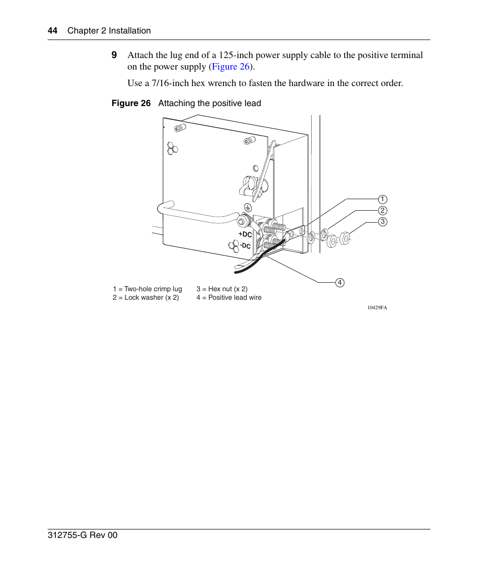 Figure 26, Attaching the positive lead | Nortel Networks 8010co User Manual | Page 44 / 82