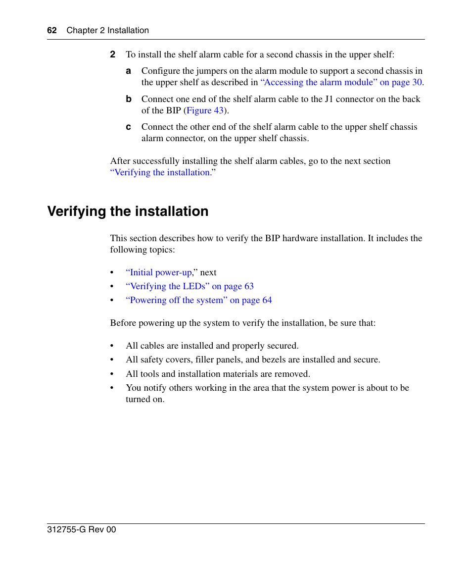 Verifying the installation | Nortel Networks 8010co User Manual | Page 62 / 82