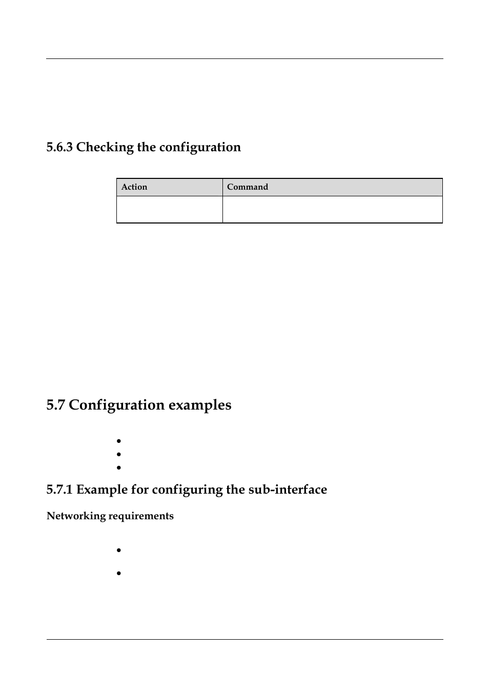 3 checking the configuration, 7 configuration examples, 1 example for configuring the sub-interface | Networking requirements, 6 checking the configuration -22, 7 configuration examples -27 | Nortel Networks 8000 User Manual | Page 117 / 486