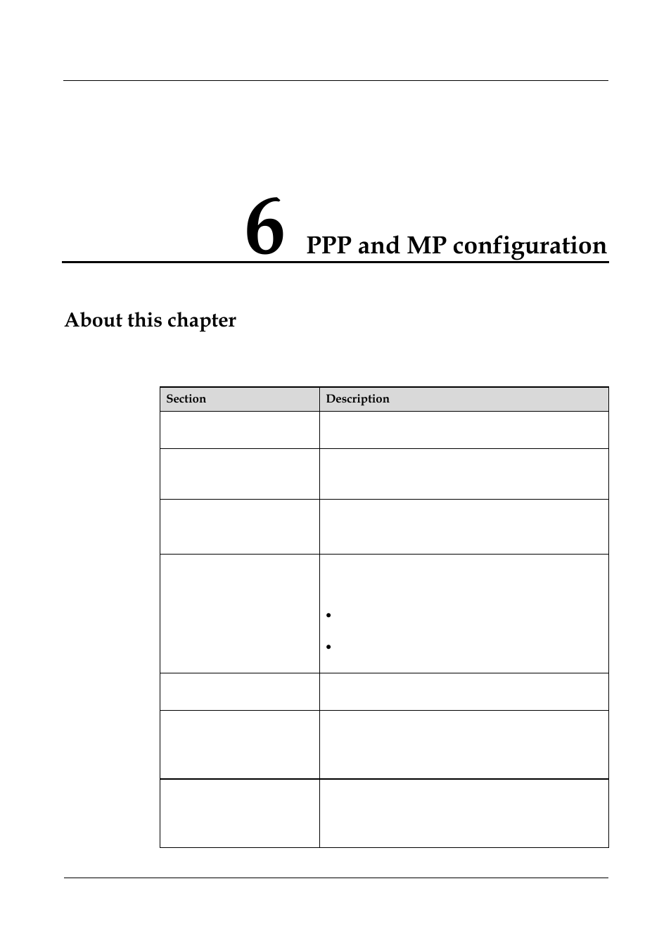 Ppp and mp configuration, About this chapter, 6 ppp and mp configuration -1 | Nortel Networks 8000 User Manual | Page 127 / 486