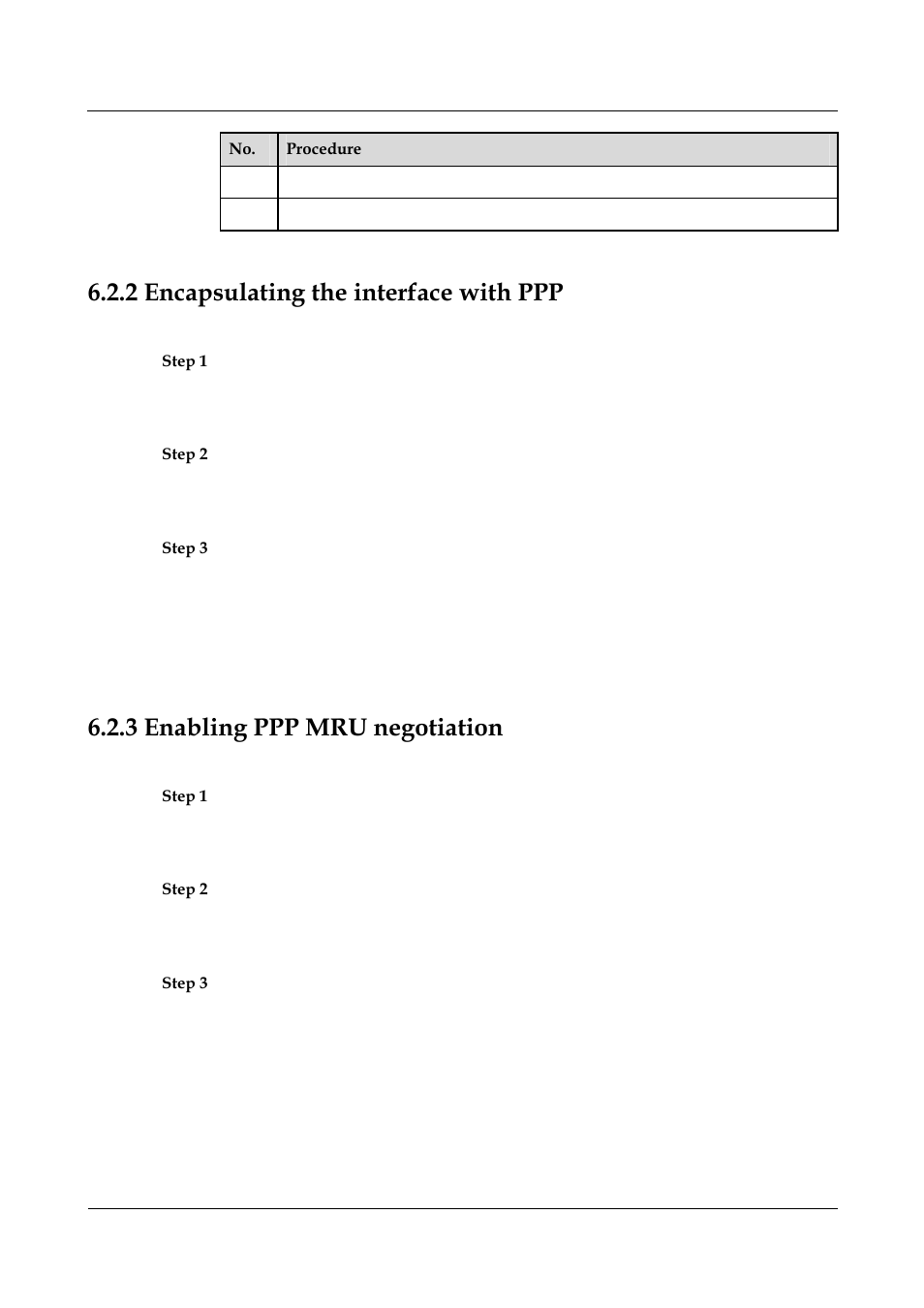2 encapsulating the interface with ppp, 3 enabling ppp mru negotiation, 2 encapsulating the interface with ppp -8 | 3 enabling ppp mru negotiation -8 | Nortel Networks 8000 User Manual | Page 134 / 486