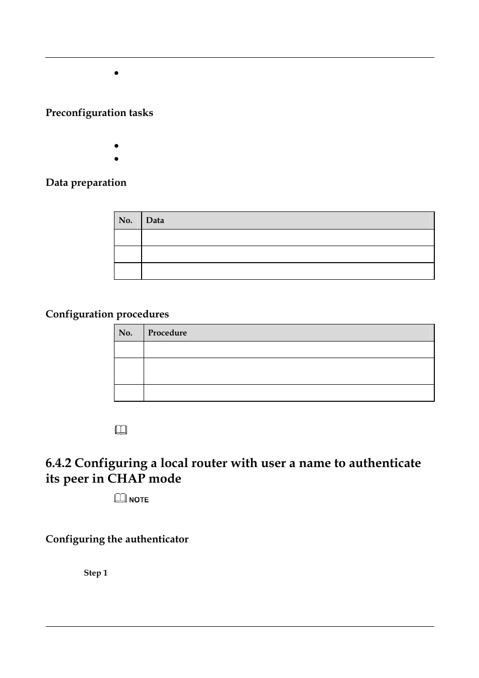 Preconfiguration tasks, Data preparation, Configuration procedures | Configuring the authenticator | Nortel Networks 8000 User Manual | Page 139 / 486