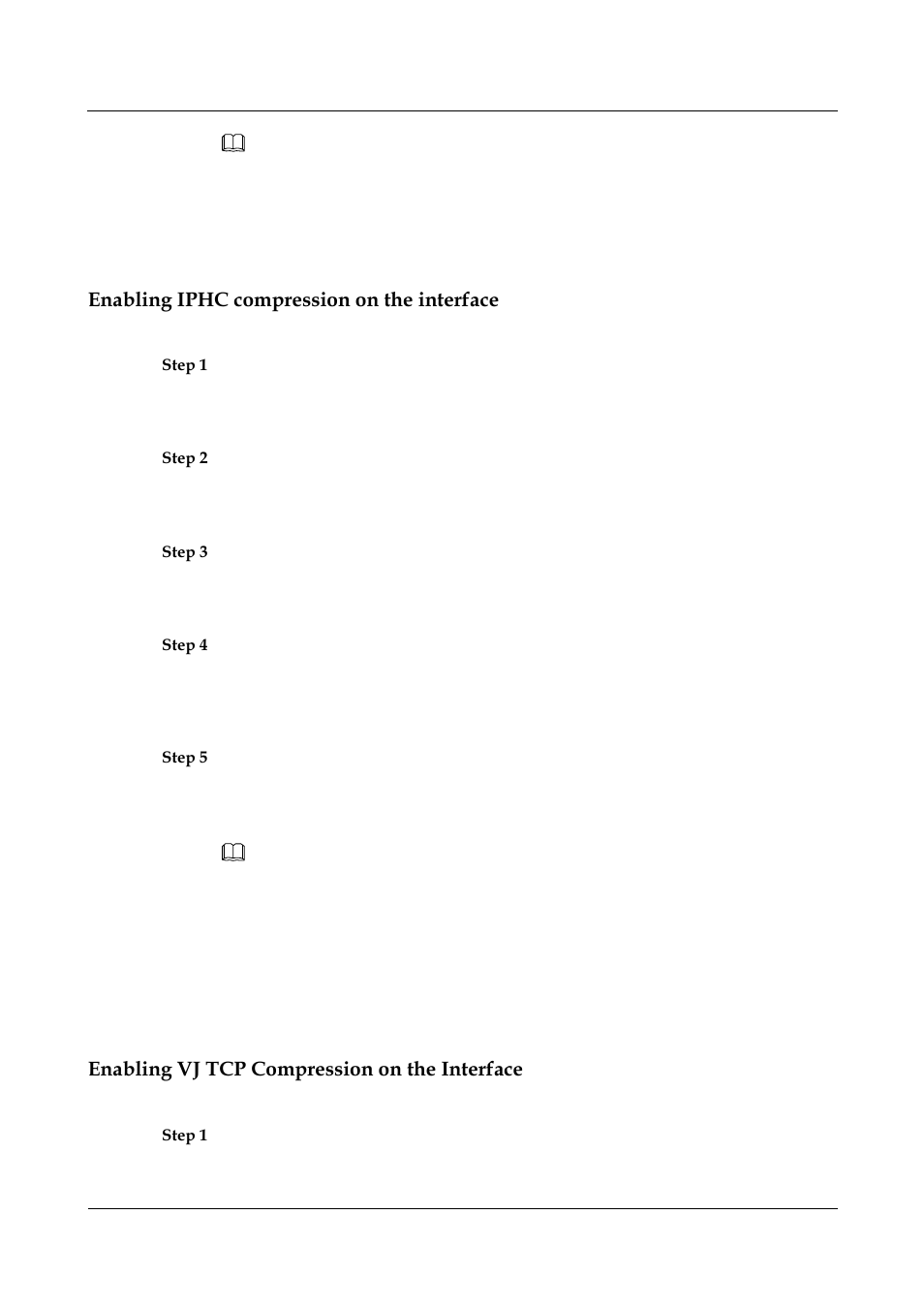 Enabling iphc compression on the interface, Enabling vj tcp compression on the interface | Nortel Networks 8000 User Manual | Page 147 / 486