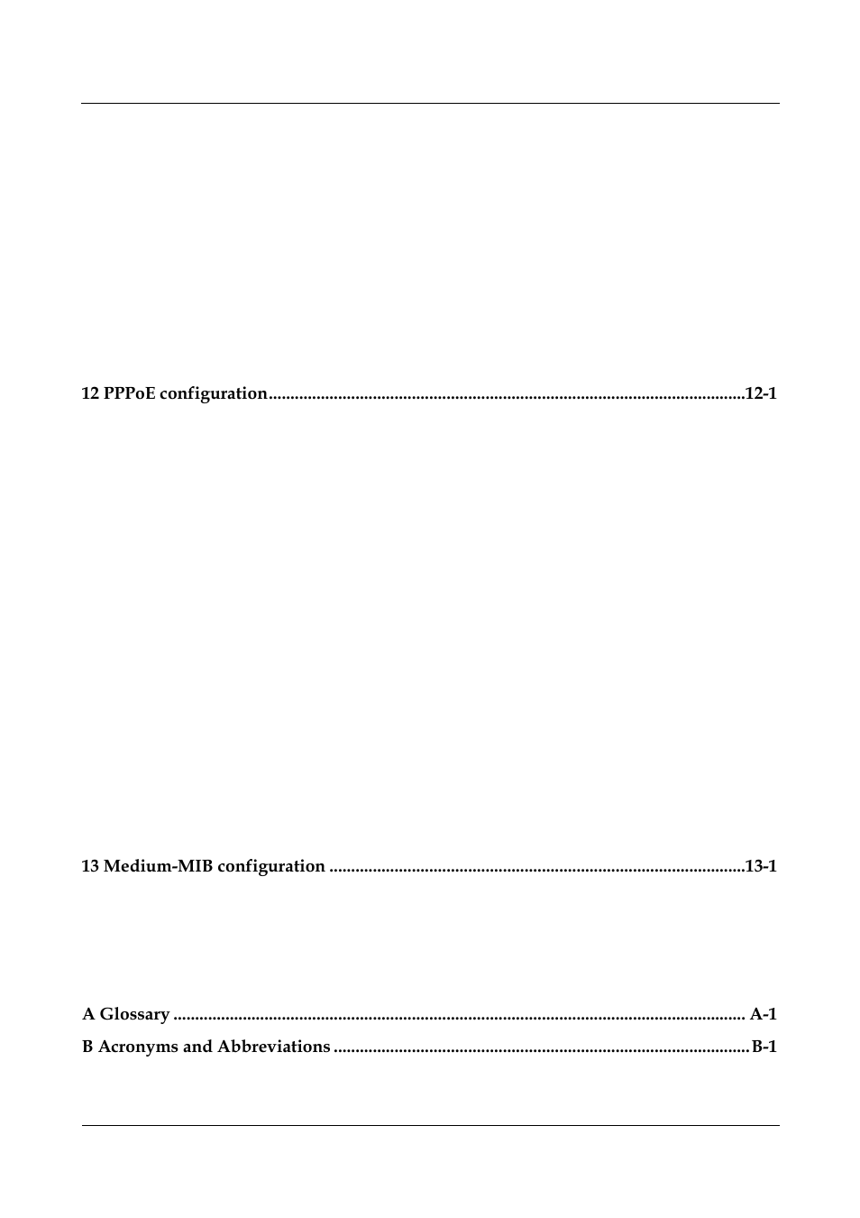 12 pppoe configutation -1, 13 medium-mib configuration -1 | Nortel Networks 8000 User Manual | Page 15 / 486