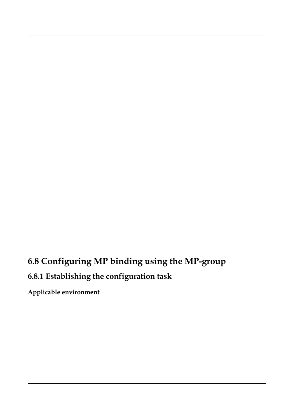 8 configuring mp binding using the mp-group, 1 establishing the configuration task, Applicable environment | 1 establishing the configuration task -9, 8 configuring mp binding using the mp-group -33 | Nortel Networks 8000 User Manual | Page 159 / 486