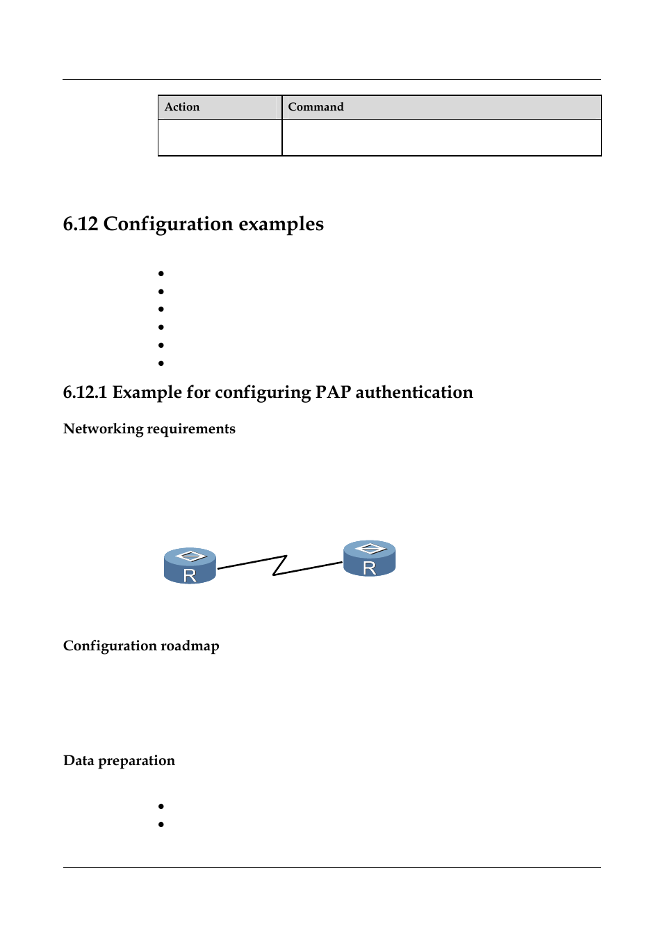 12 configuration examples, 1 example for configuring pap authentication, Networking requirements | Configuration roadmap, Data preparation, 7 configuration examples -16, 1 example for configuring pap authentication -47, 10 configuring mp fragmen, Function | Nortel Networks 8000 User Manual | Page 173 / 486