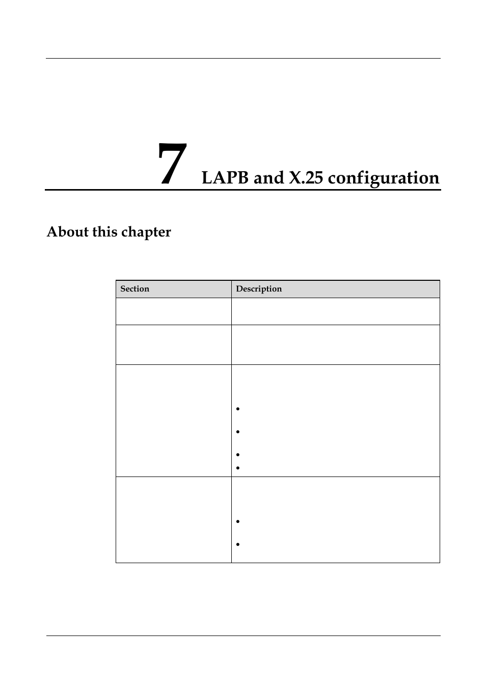 Lapb and x.25 configuration, About this chapter, 7 lapb and x.25 configuration -1 | Nortel Networks 8000 User Manual | Page 204 / 486