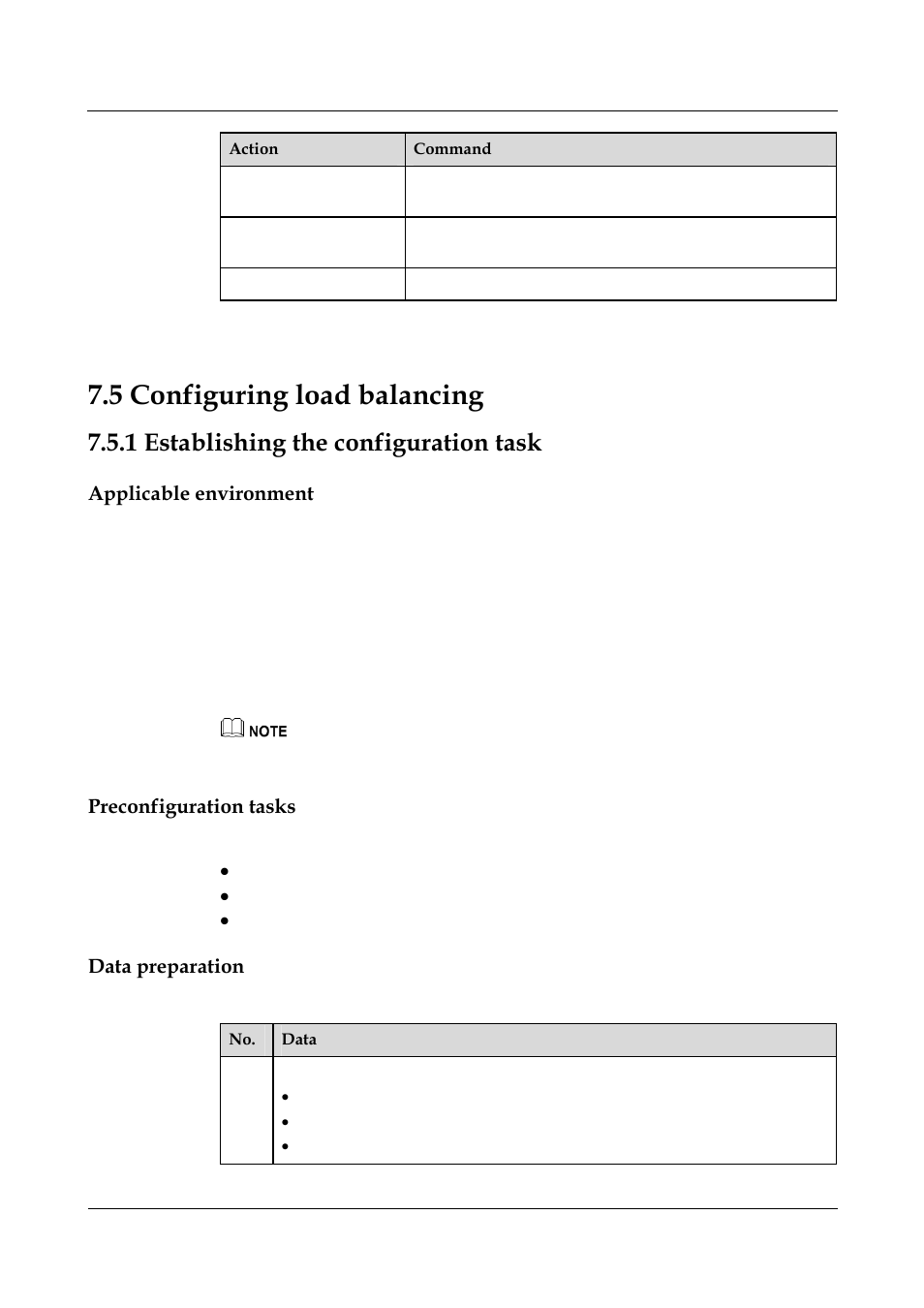 5 configuring load balancing, 1 establishing the configuration task, Applicable environment | Preconfiguration tasks, Data preparation, 1 establishing the configuration task -38, 5 configuring load balancing -31 | Nortel Networks 8000 User Manual | Page 234 / 486