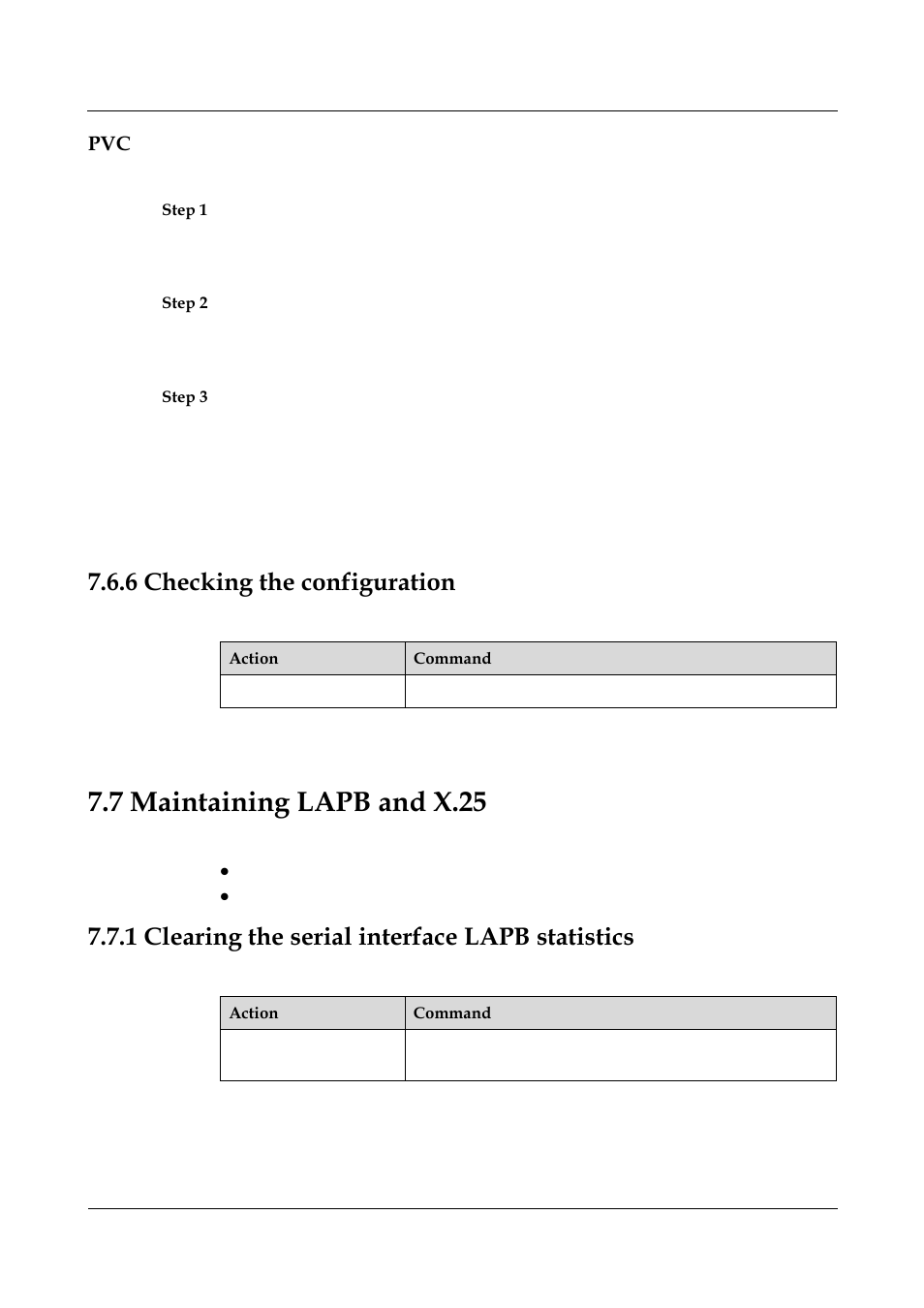 6 checking the configuration, 7 maintaining lapb and x.25, 1 clearing the serial interface lapb statistics | 6 checking the configuration -41, 7 maintaining lapb and x.25 -37 | Nortel Networks 8000 User Manual | Page 240 / 486