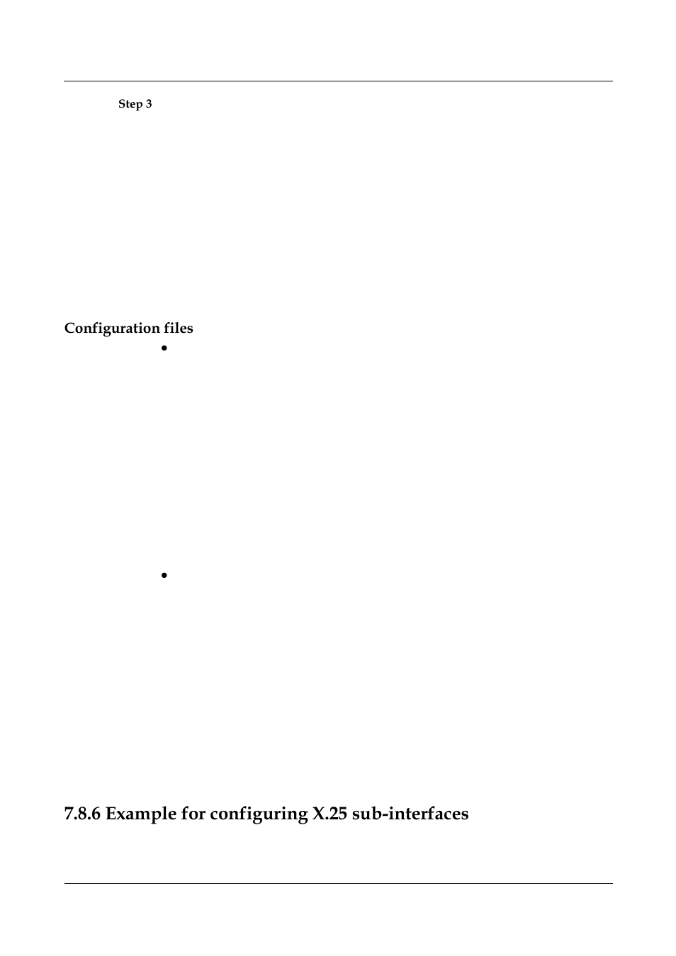 Configuration files, 6 example for configuring x.25 sub-interfaces, 4 example for configuring the vc range -48 | Example for connecting routers to an x.25 public, Example for configuring x.25 sub-interfaces | Nortel Networks 8000 User Manual | Page 255 / 486