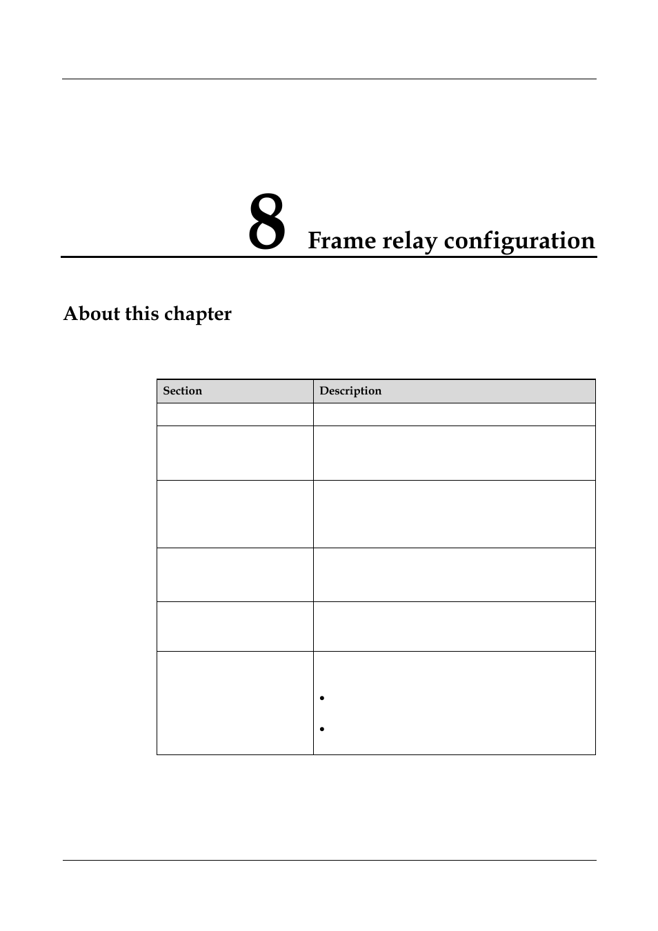 Frame relay configuration, About this chapter, 8 frame relay configuration -1 | Nortel Networks 8000 User Manual | Page 291 / 486