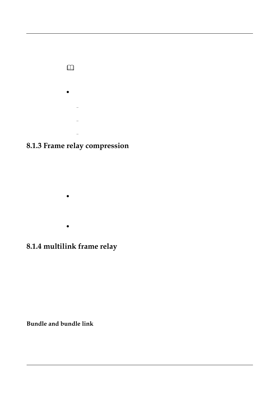 3 frame relay compression, 4 multilink frame relay, Bundle and bundle link | 3 frame relay compression -8, 4 multilink frame relay -8, Frame relay compression, Multilink | Nortel Networks 8000 User Manual | Page 298 / 486