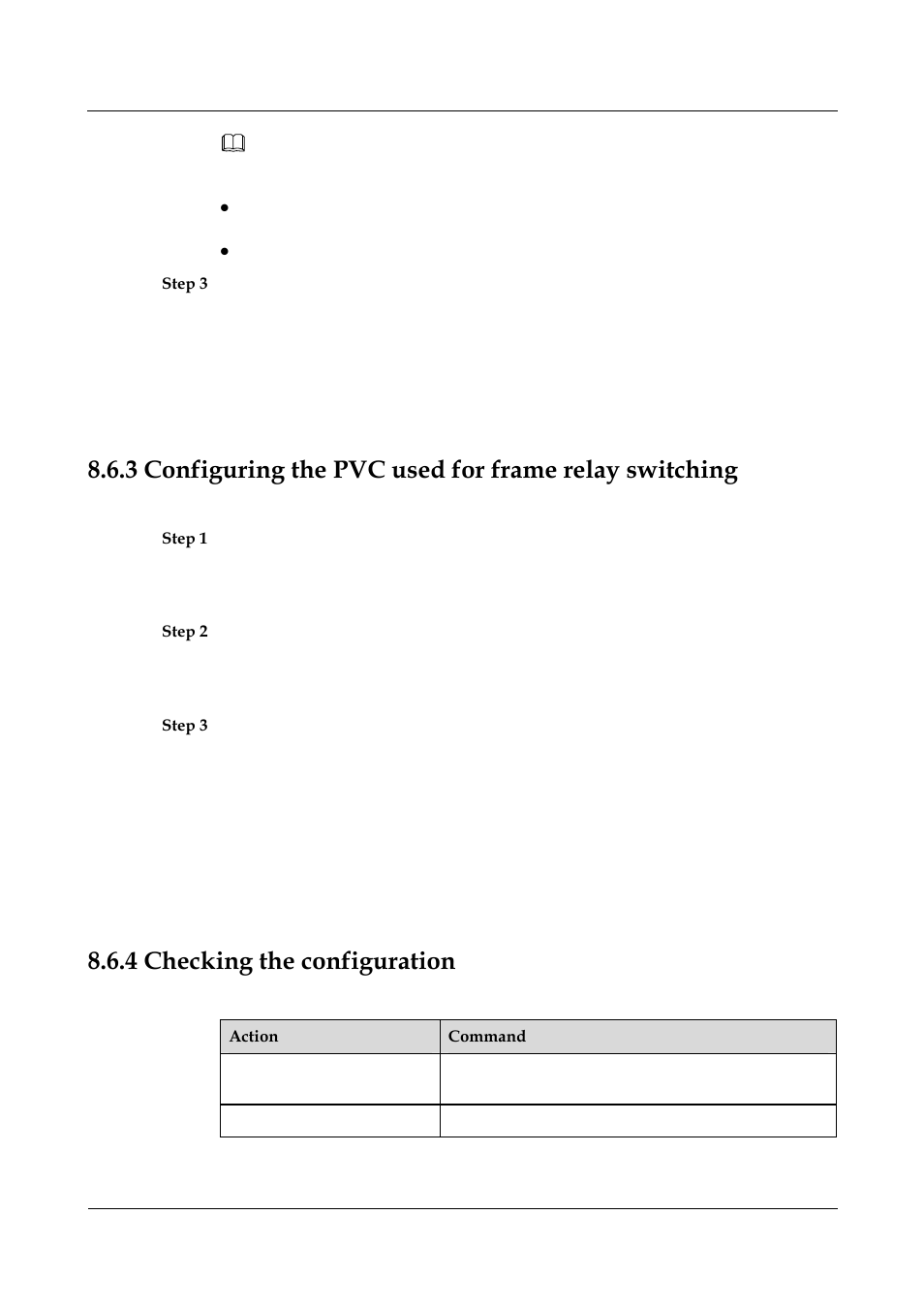 4 checking the configuration, 5 checking the configuration -33, 2 configuring frame relay switching route -24 | Configuring the pvc used for frame relay switching, Checking the configuration | Nortel Networks 8000 User Manual | Page 315 / 486