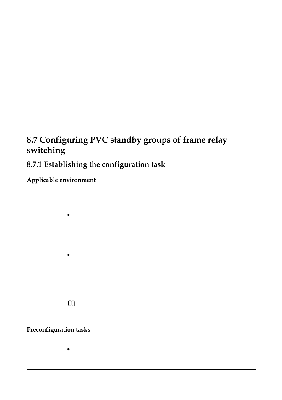 1 establishing the configuration task, Applicable environment, Preconfiguration tasks | 1 establishing the configuration task -9 | Nortel Networks 8000 User Manual | Page 316 / 486
