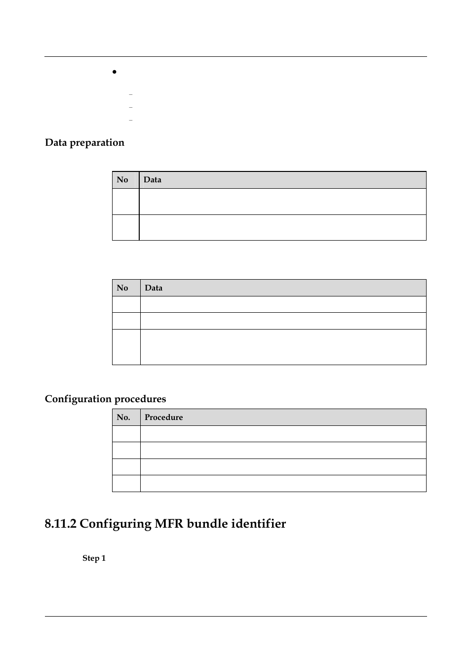 Data preparation, 2 configuring mfr bundle identifier, 2 configuring mfr bundle identifier -39 | Procedures | Nortel Networks 8000 User Manual | Page 329 / 486