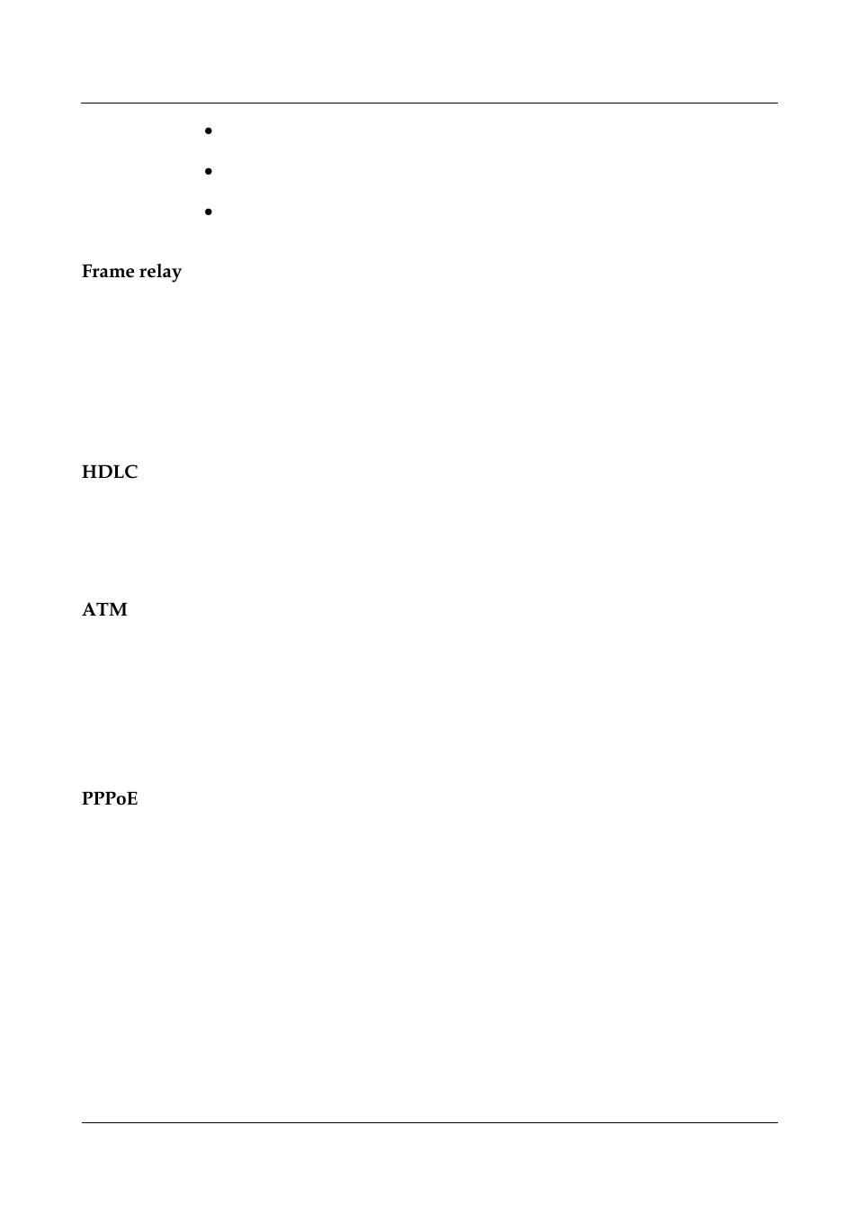 Frame relay, Hdlc, Pppoe | Frame relay hdlc atm pppoe | Nortel Networks 8000 User Manual | Page 35 / 486