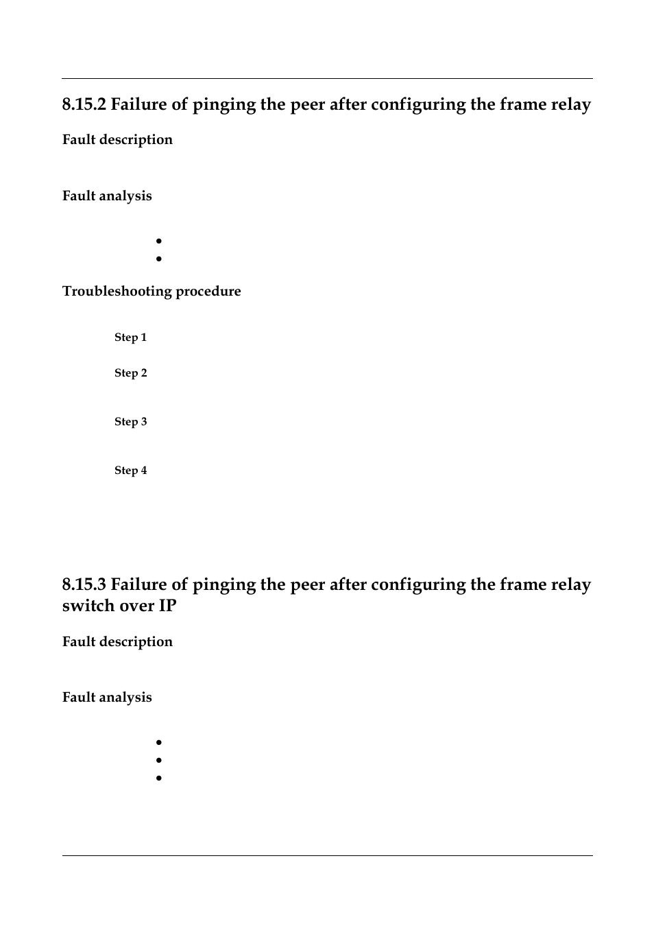 Fault description, Fault analysis, Troubleshooting procedure | Nortel Networks 8000 User Manual | Page 364 / 486