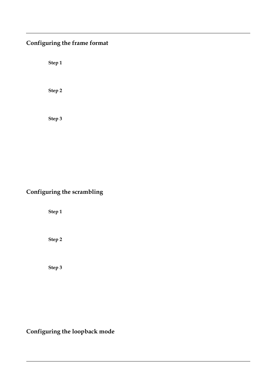 Configuring the frame format, Configuring the scrambling, Configuring the loopback mode | 3 configuring frame format -16 | Nortel Networks 8000 User Manual | Page 399 / 486