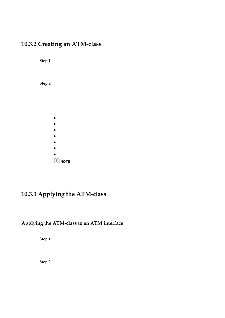 2 creating an atm-class, 3 applying the atm-class, Applying the atm-class to an atm interface | 2 creating an atm-class -13, 3 applying the atm-class -14 | Nortel Networks 8000 User Manual | Page 402 / 486