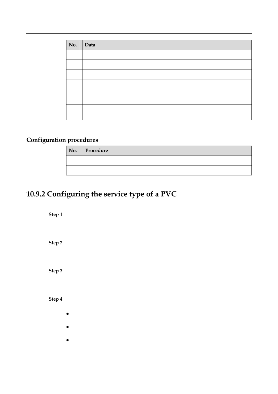 Configuration procedures, 2 configuring the service type of a pvc, 4 configuring the service type of pvc and pvp -11 | Nortel Networks 8000 User Manual | Page 415 / 486