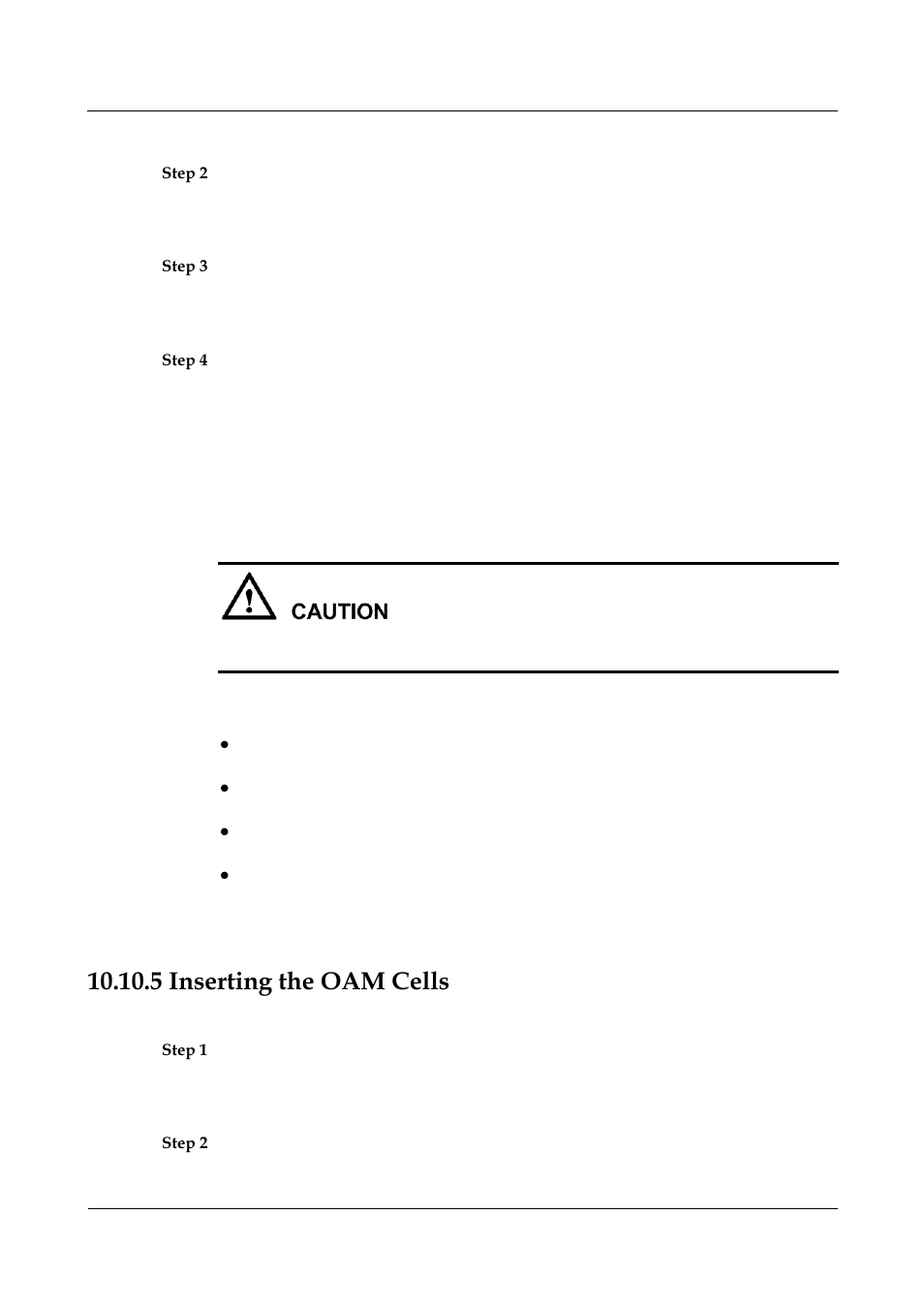 5 inserting the oam cells, Inserting the oam cells, Caution | Nortel Networks 8000 User Manual | Page 419 / 486