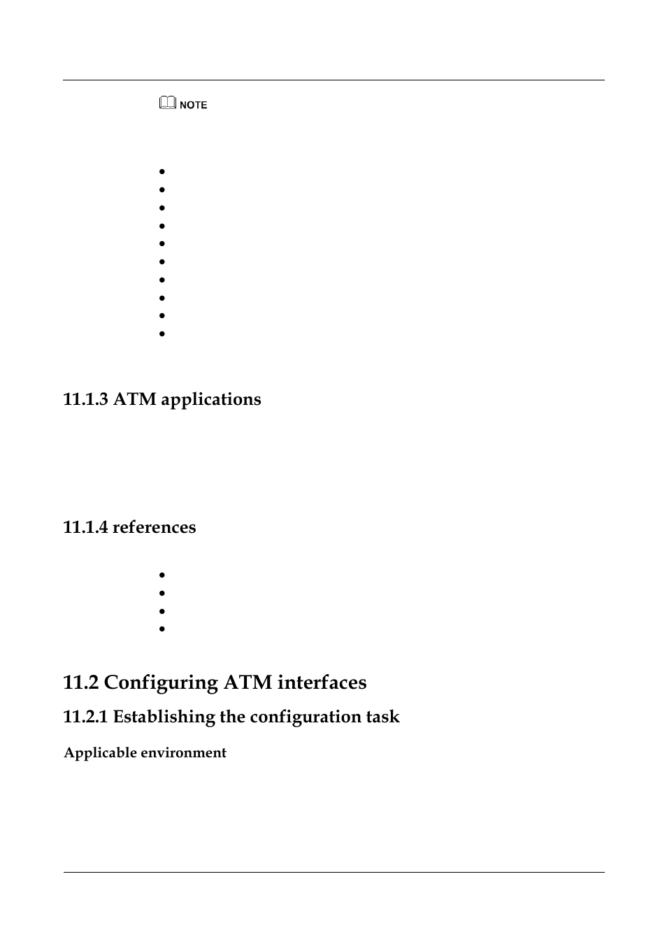 3 atm applications, 4 references, 2 configuring atm interfaces | 1 establishing the configuration task, Applicable environment, 5 configuring a loopback interface -13, 1 establishing the configuration task -20, 3 atm applications -4, 4 references -4, Atm applications | Nortel Networks 8000 User Manual | Page 447 / 486
