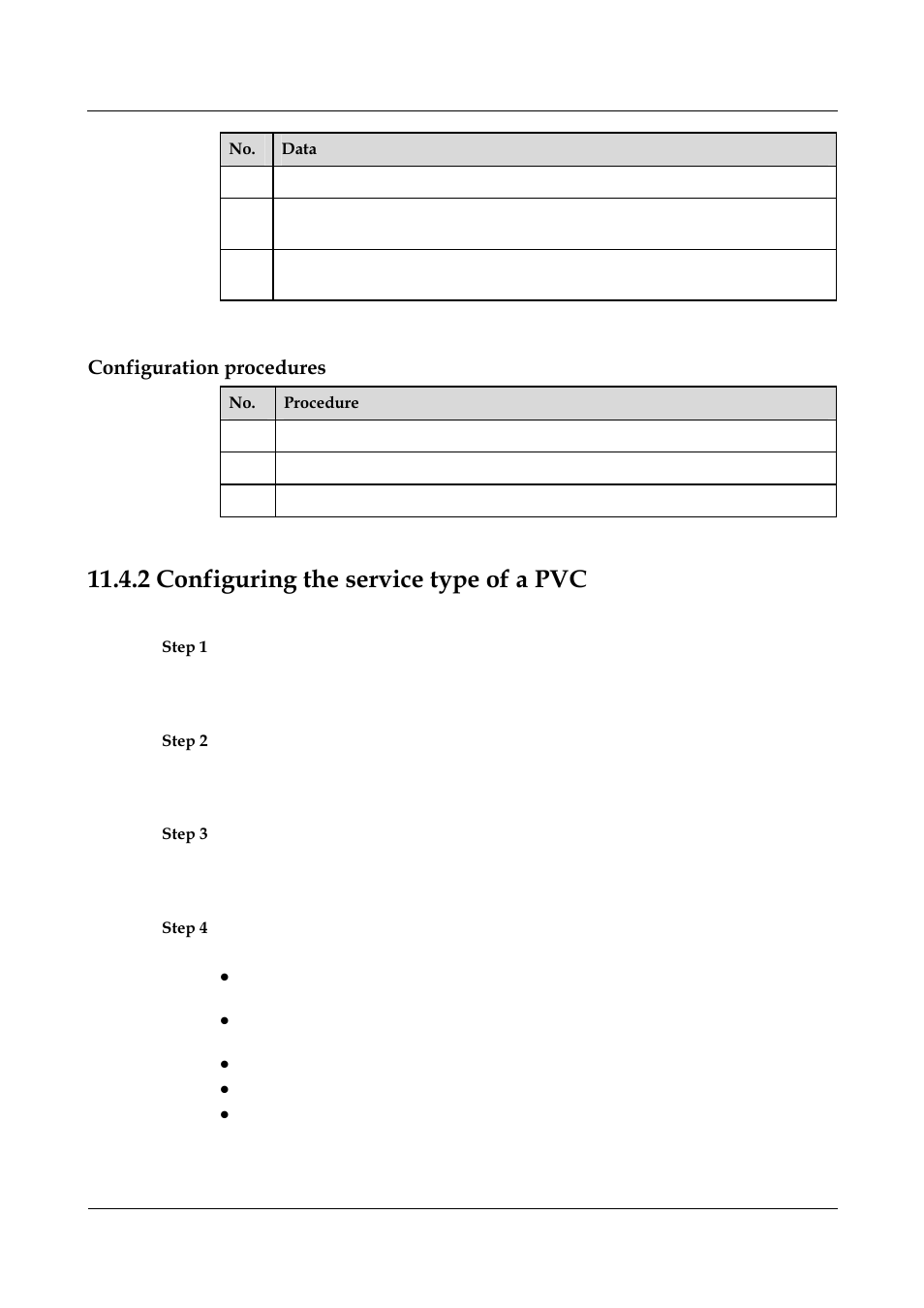 Configuration procedures, 2 configuring the service type of a pvc, 2 configuring the service type of a pvc -12 | Nortel Networks 8000 User Manual | Page 455 / 486