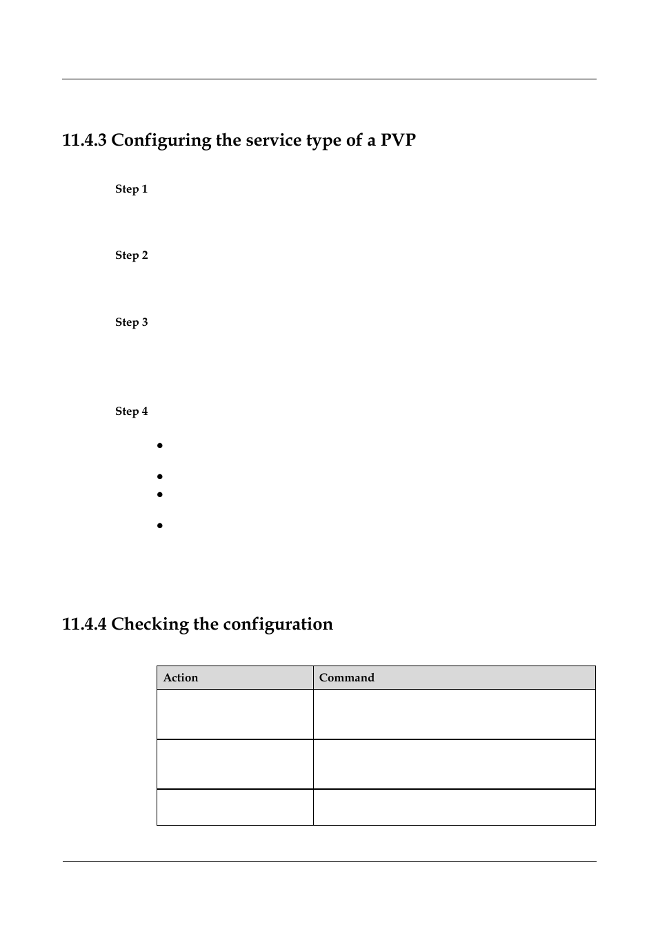 3 configuring the service type of a pvp, 4 checking the configuration, 3 checking the configuration -23 | 3 configuring the service type of a pvp -13 | Nortel Networks 8000 User Manual | Page 456 / 486
