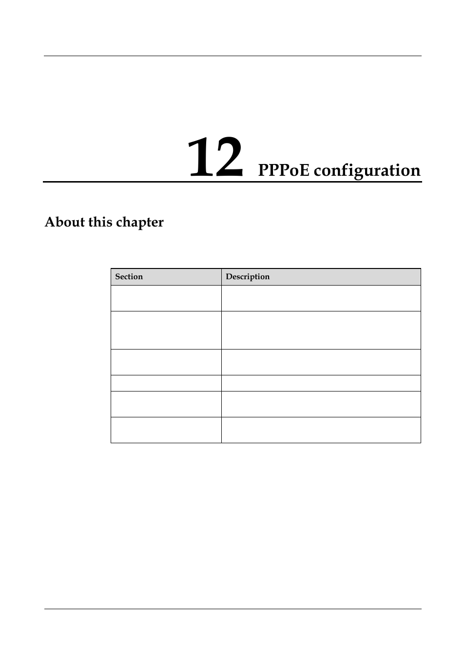 Pppoe configuration, About this chapter, 12 pppoe configutation -1 | Nortel Networks 8000 User Manual | Page 466 / 486