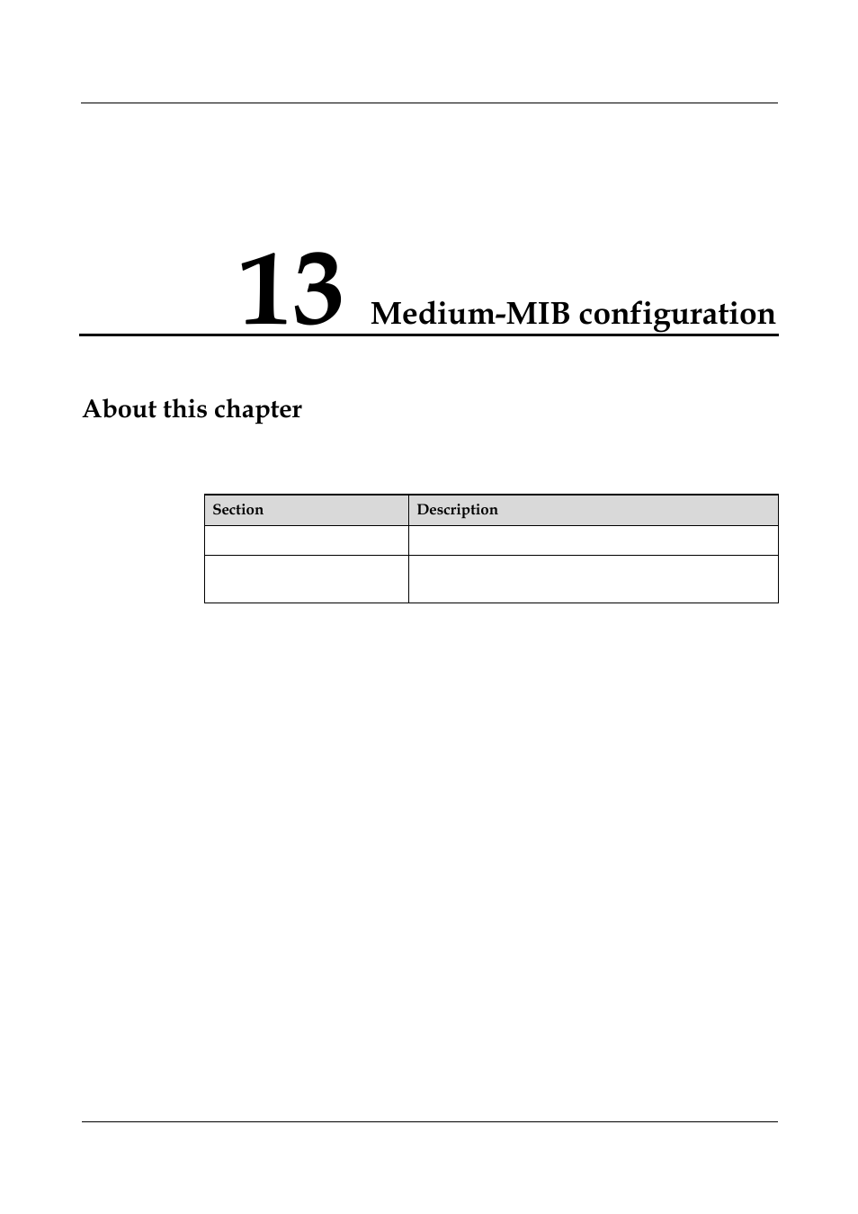 Medium-mib configuration, About this chapter, 13 medium-mib configuration -1 | Nortel Networks 8000 User Manual | Page 478 / 486