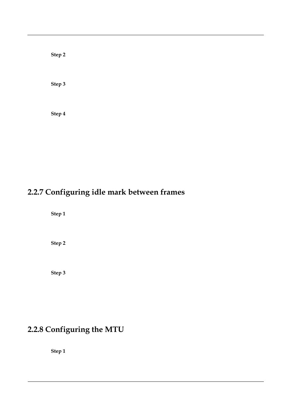 7 configuring idle mark between frames, 8 configuring the mtu, 7 configuring idle mark between frames -7 | 8 configuring the mtu -7, Configuring idle mark between frames, Configuring the mtu | Nortel Networks 8000 User Manual | Page 51 / 486