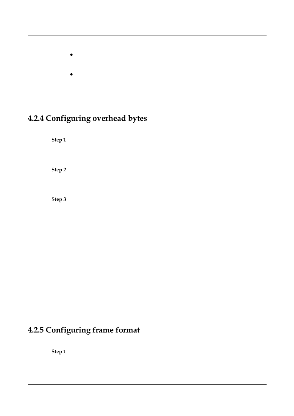 4 configuring overhead bytes, 5 configuring frame format, 3 configuring frame format -16 | 4 configuring overhead bytes -17, Configuring overhead bytes, Configuring frame format | Nortel Networks 8000 User Manual | Page 72 / 486