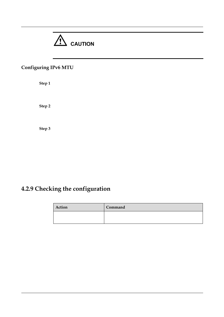 Configuring ipv6 mtu, 9 checking the configuration, 7 checking the configuration -9 | Caution | Nortel Networks 8000 User Manual | Page 75 / 486