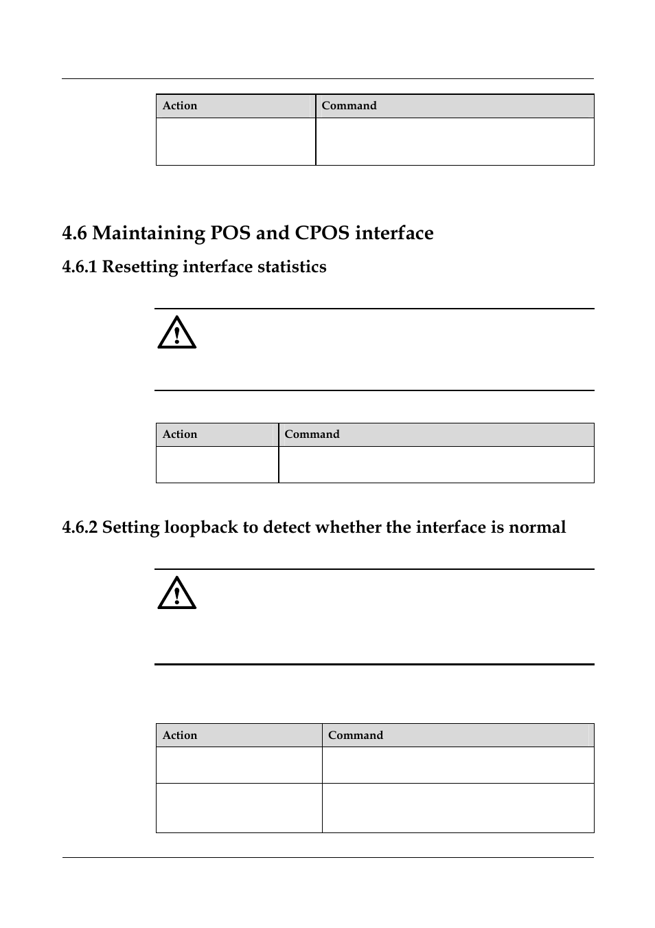 6 maintaining pos and cpos interface, 1 resetting interface statistics, 1 resetting interface statistics -30 | 6 maintaining pos and cpos interface -26 | Nortel Networks 8000 User Manual | Page 87 / 486