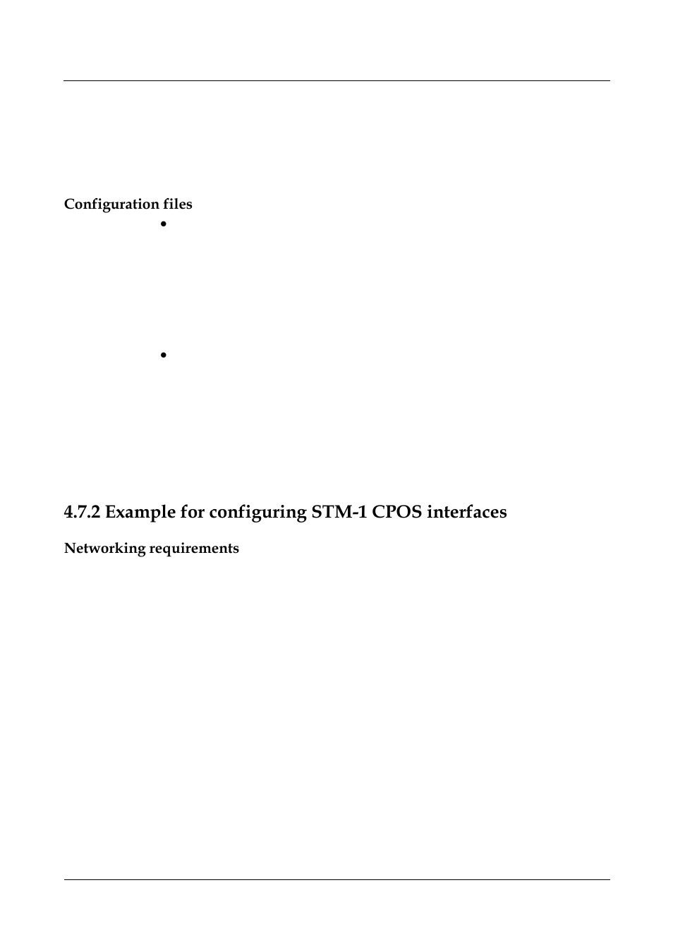 Configuration files, 2 example for configuring stm-1 cpos interfaces, Networking requirements | 3 example for configuring ce3 interfaces -38 | Nortel Networks 8000 User Manual | Page 90 / 486