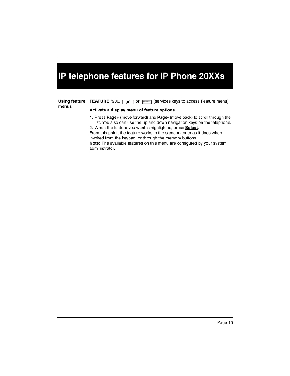 Ip telephone features for ip phone 20xxs | Nortel Networks MERIDIAN BCM 4.0 User Manual | Page 17 / 19