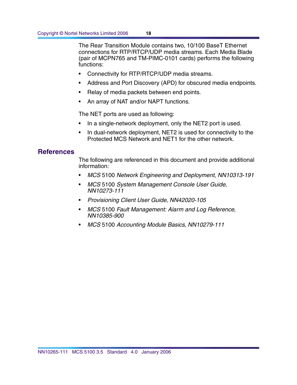 References | Nortel Networks NN10265-111 User Manual | Page 18 / 118