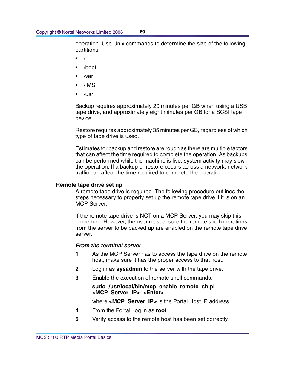 Remote tape drive set up | Nortel Networks NN10265-111 User Manual | Page 69 / 118