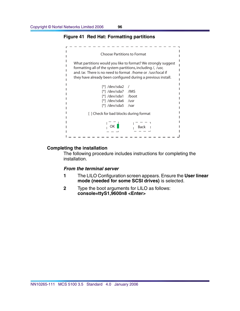 Completing the installation, R to, Completing the | Nortel Networks NN10265-111 User Manual | Page 96 / 118
