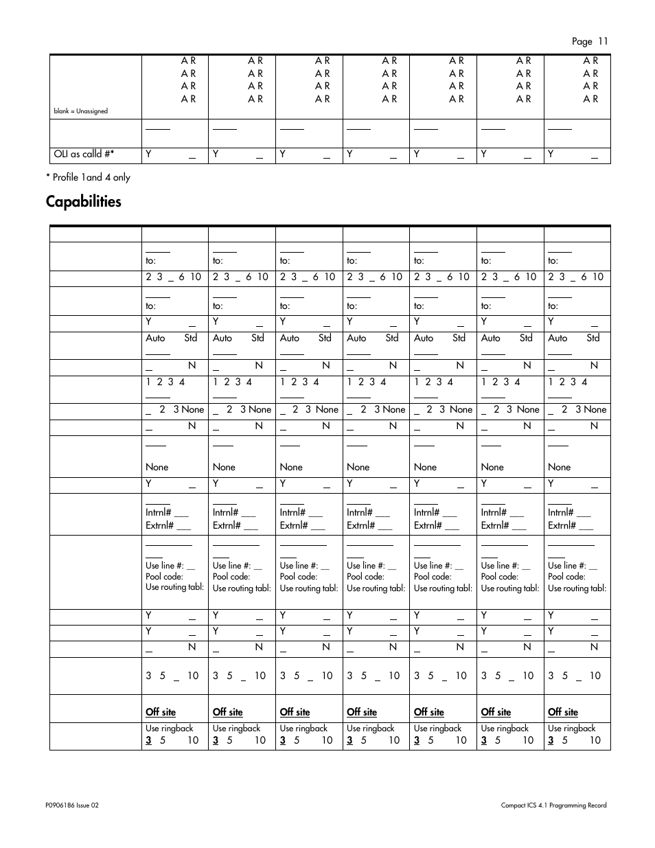 Capabilities, Capabilities 11 | Nortel Networks ICS 4.1 User Manual | Page 17 / 77