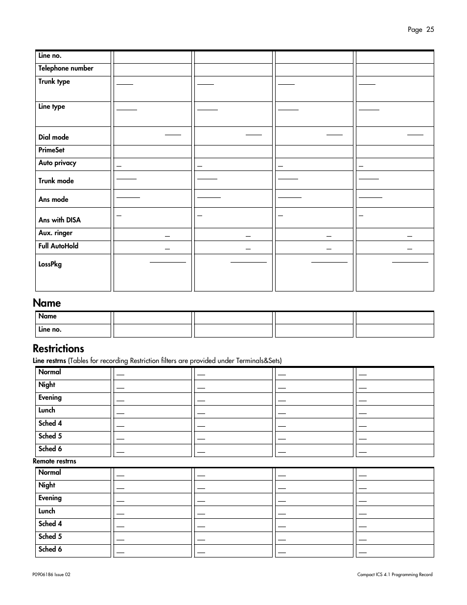 Name restrictions | Nortel Networks ICS 4.1 User Manual | Page 31 / 77