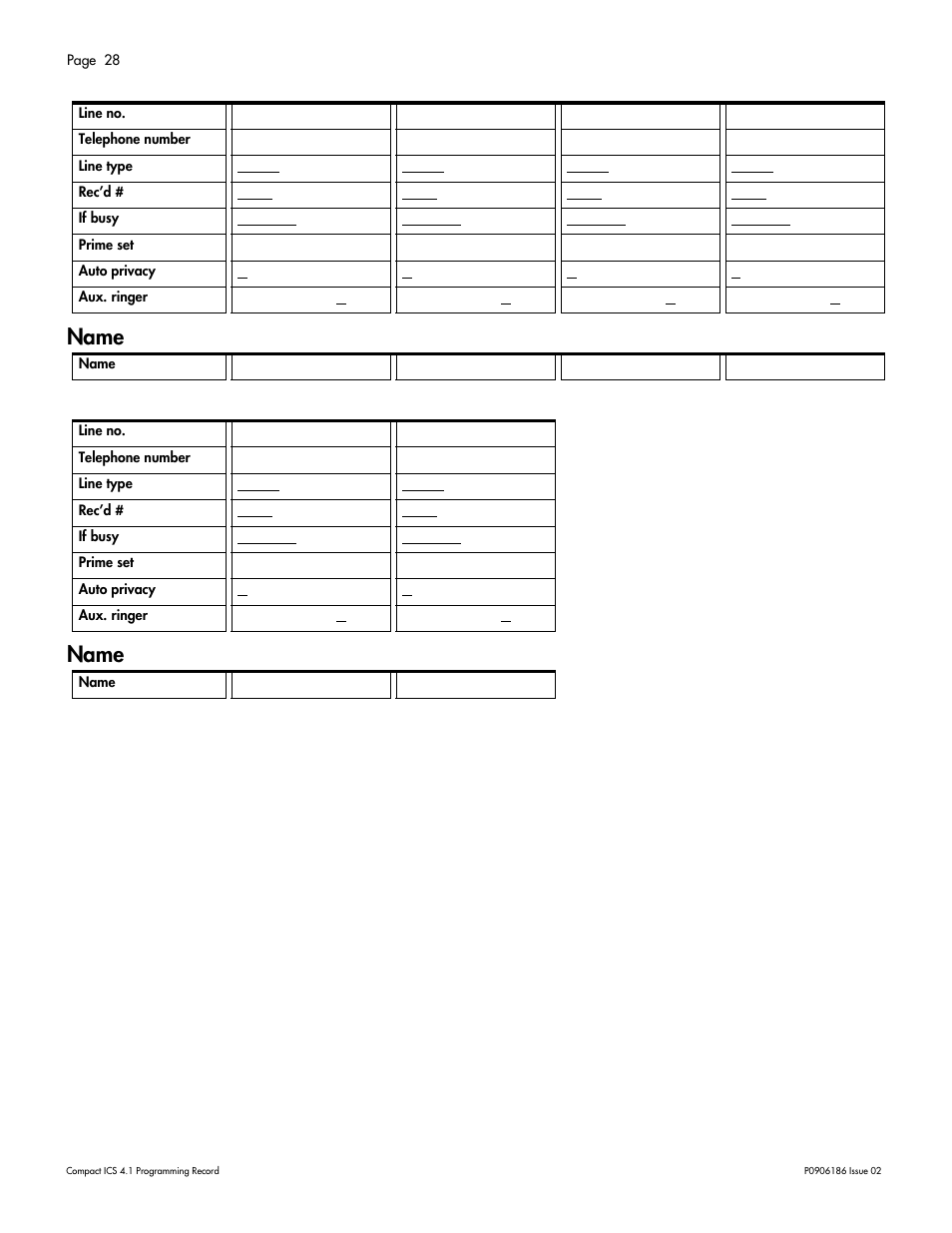 Name name | Nortel Networks ICS 4.1 User Manual | Page 34 / 77