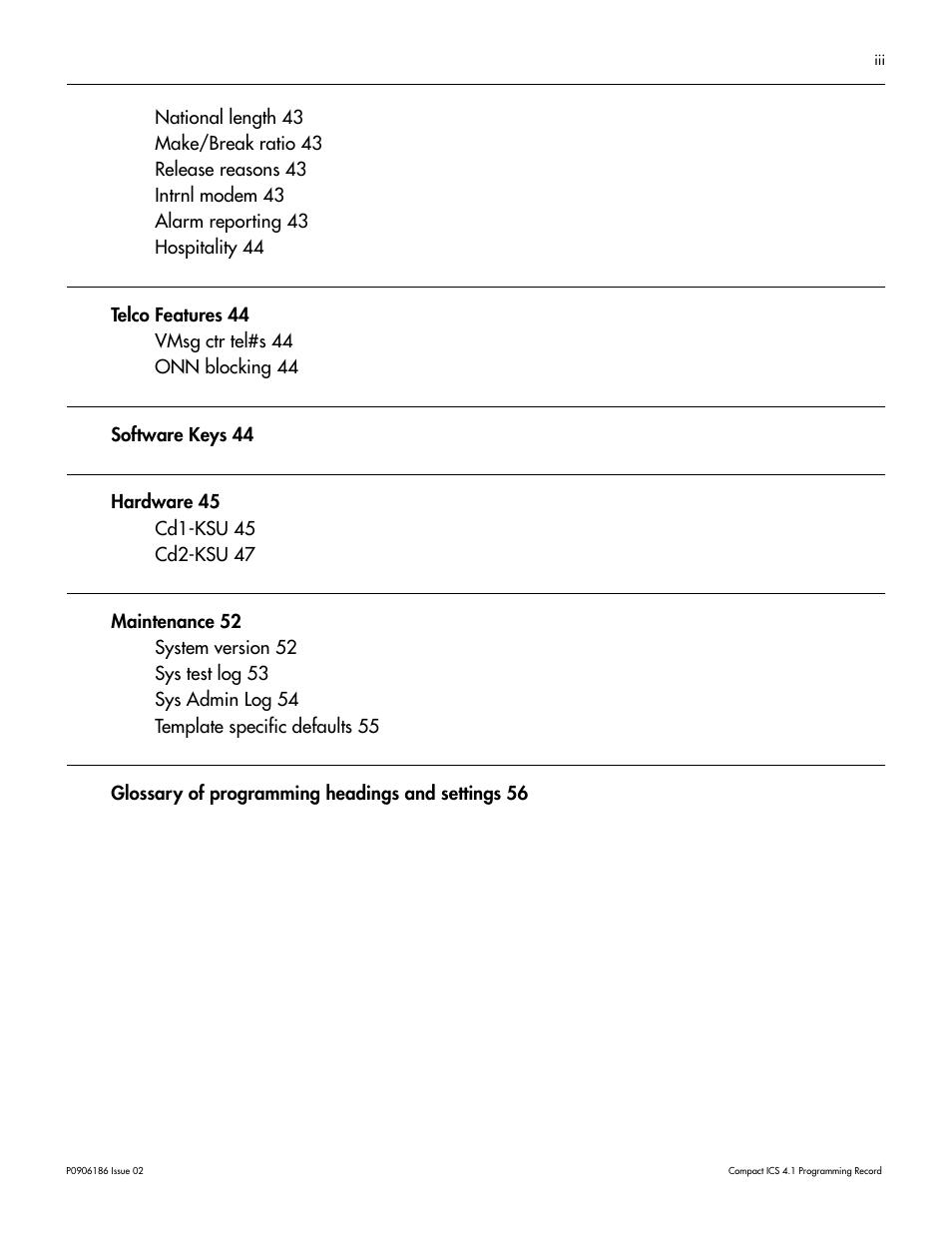 Nortel Networks ICS 4.1 User Manual | Page 5 / 77