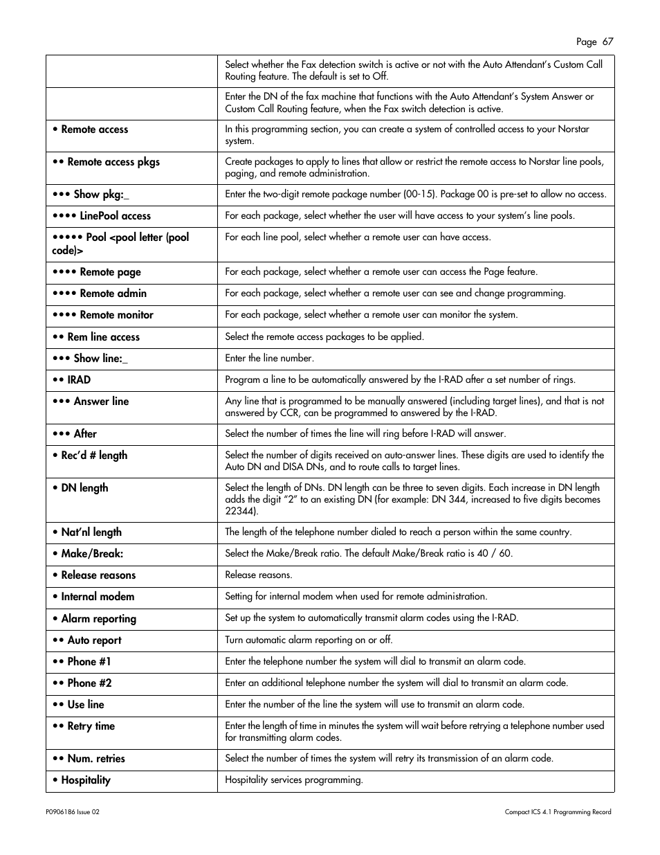 Nortel Networks ICS 4.1 User Manual | Page 73 / 77